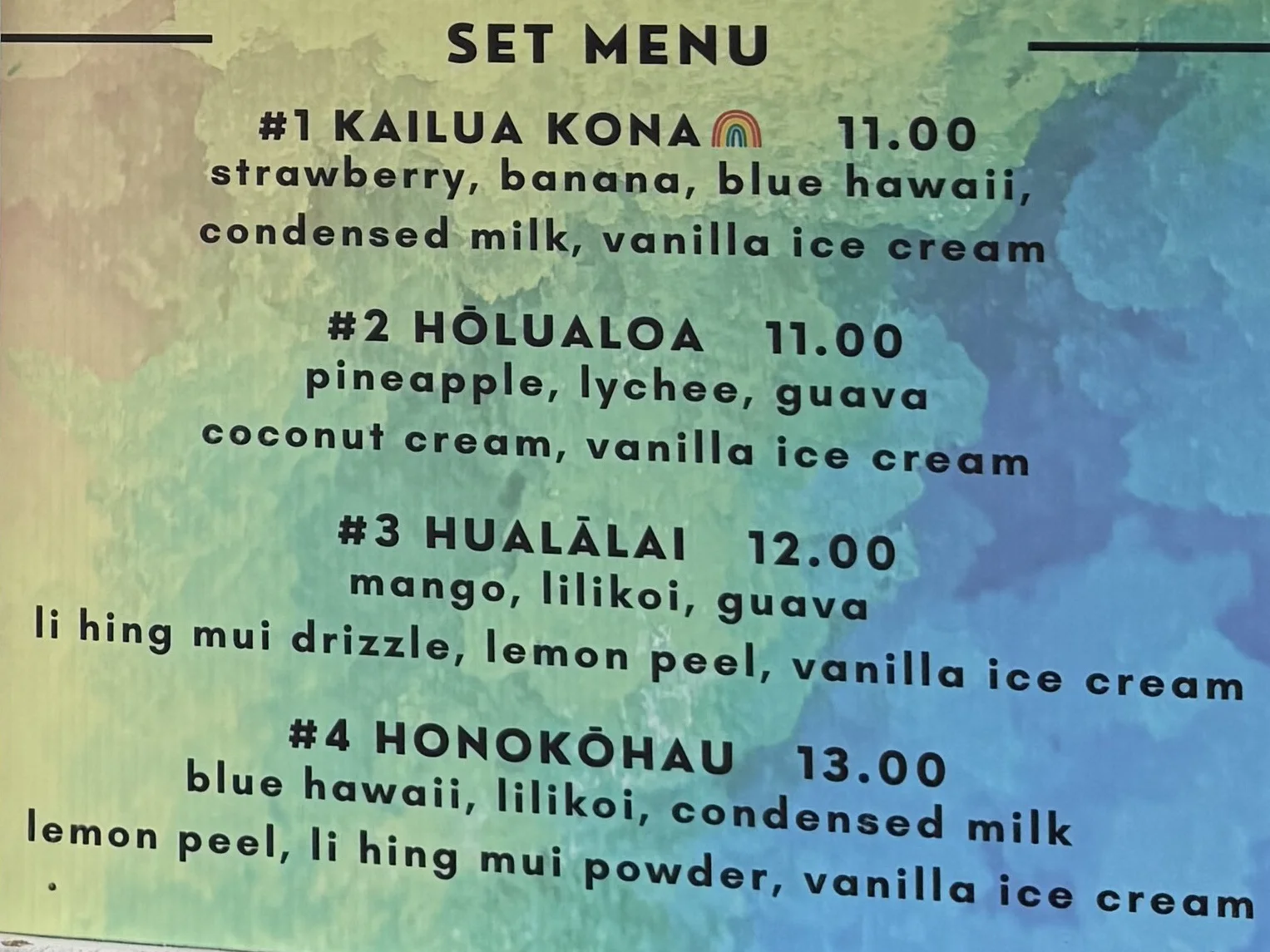 Set Menu